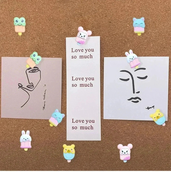 30 pcs Ice Cream Push Pins Cute Thumbtacks Decorative Pushpins for Cork Board Ph - Picture 4 of 7